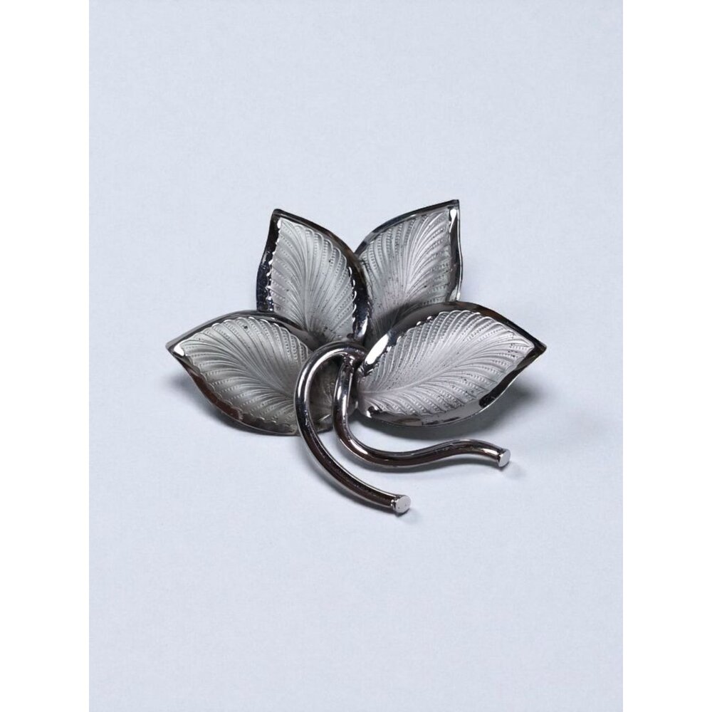 Mid-1960s Sterling Silver Four-Leaf Brooch  2” Vintage Lucky Charm